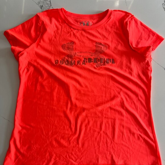 Under Armour Short Sleeves Tshirt - Loose cut - bright neon orange - Women's XL - Picture 6 of 7